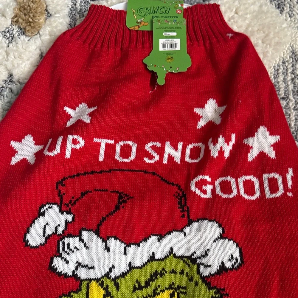The Grinch “Up To Snow Good!” Dog Sweater- Size: XL